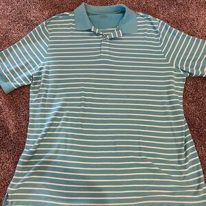 Harbor Bay Blue and White Striped Polo Shirt